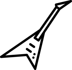 Electric Guitar Sketch Style Svg Vector, Free Vectors File